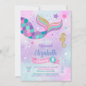 マーメイド誕生日 招待状 (正面)