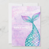 マーメイド誕生日 招待状 (正面)