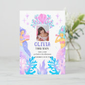 マーメイド誕生日 招待状 (スタンド正面)