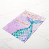 マーメイド誕生日 箔招待状 (回転した状態)