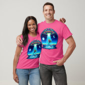 マーメイド誘拐エイリアン侵略おもしろいUfoスペース Tシャツ (ユニセックス)