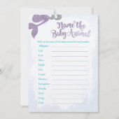 マーメイド赤ちゃんアニマルゲームカードに名前 招待状 (正面)