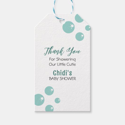 マーメイド赤ちゃんカラフルシャワークラゲ水彩 ギフトタグ (正面)