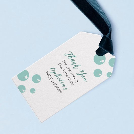 マーメイド赤ちゃんカラフルシャワークラゲ水彩 ギフトタグ