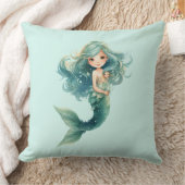 マーメイド赤ちゃんカラフルシャワークラゲ水彩 クッション (ブランケット)