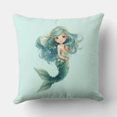 マーメイド赤ちゃんカラフルシャワークラゲ水彩 クッション (裏面)