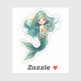 マーメイド赤ちゃんカラフルシャワークラゲ水彩 シール