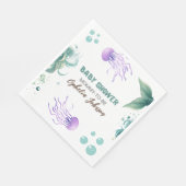 マーメイド赤ちゃんカラフルシャワークラゲ水彩 スタンダードランチョンナプキン (角)