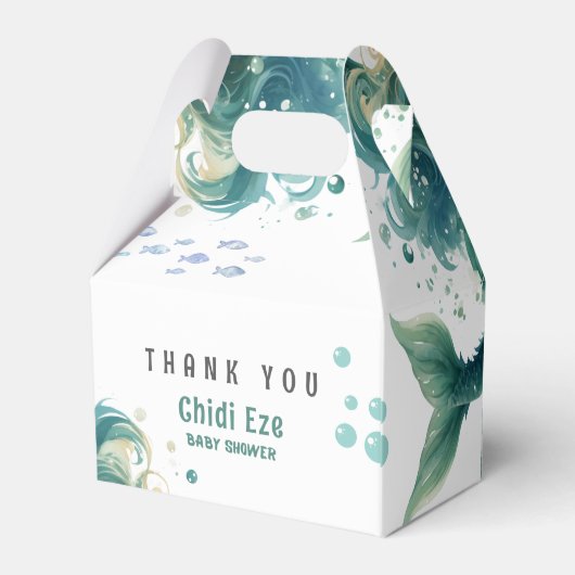 マーメイド赤ちゃんカラフルシャワークラゲ水彩 フェイバーボックス (裏面サイド)