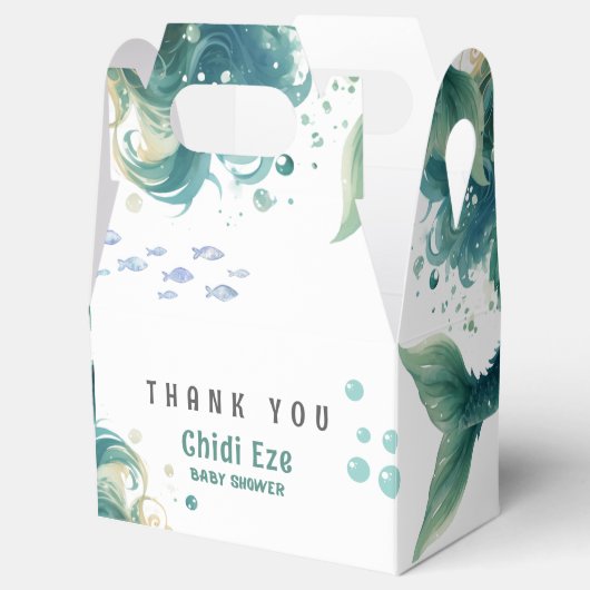 マーメイド赤ちゃんカラフルシャワークラゲ水彩 フェイバーボックス (オープン)