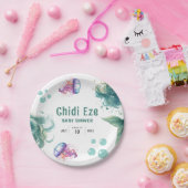 マーメイド赤ちゃんカラフルシャワークラゲ水彩 ペーパープレート (パーティー)