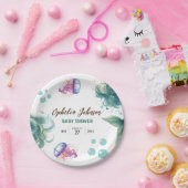 マーメイド赤ちゃんカラフルシャワークラゲ水彩 ペーパープレート (パーティー)