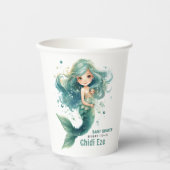 マーメイド赤ちゃんカラフルシャワークラゲ水彩 紙コップ (正面)