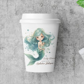 マーメイド赤ちゃんカラフルシャワークラゲ水彩 紙コップ