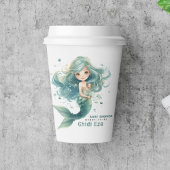 マーメイド赤ちゃんカラフルシャワークラゲ水彩 紙コップ