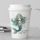 マーメイド赤ちゃんカラフルシャワークラゲ水彩 紙コップ