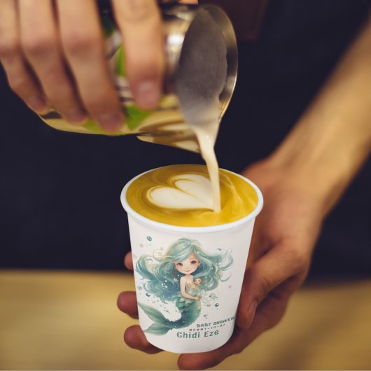 マーメイド赤ちゃんカラフルシャワークラゲ水彩 紙コップ