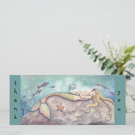 マーメイド赤ちゃんシャワーありがとうご注意 招待状 (スタンド正面)