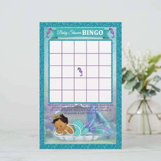 マーメイド赤ちゃんシャワービンゴゲームカード#136 (スタンド正面)