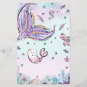 マーメイド赤ちゃんシャワービンゴゲーム活動ベビーガール (裏面)