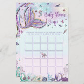 マーメイド赤ちゃんシャワービンゴゲーム活動ベビーガール (正面/裏面)