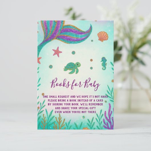 マーメイド赤ちゃんシャワーベビー エンクロージャーカード (スタンド正面)