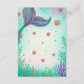 マーメイド赤ちゃんシャワーベビー エンクロージャーカード (裏面)