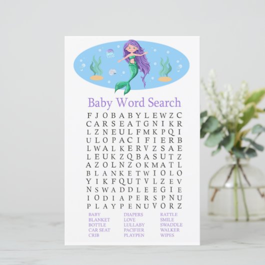 マーメイド赤ちゃんシャワー単語検索ゲーム (スタンド正面)