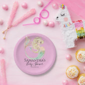 マーメイド赤ちゃんシャワー母はピンク ペーパープレート (パーティー)