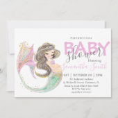 マーメイド赤ちゃんシャワー海の下のママ発表 案内状 (正面)