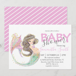 マーメイド赤ちゃんシャワー海の下のママ発表 案内状