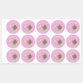 マーメイド赤ちゃん航海のシャワーピンクのラベル ラベル (シート)
