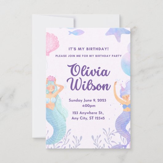 マーメイド達とパーティしよう 招待状 (正面)