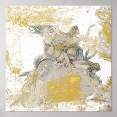 マーメイド金ゴールドシルバー動揺してヴィンテージファンタジー海 箔ポスター (正面)