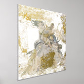 マーメイド金ゴールドシルバー動揺してヴィンテージファンタジー海 箔ポスター (レイダウン)