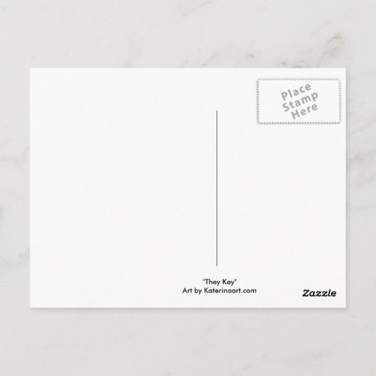 マーメイド鍵サンセットポストカード ポストカード (裏面)