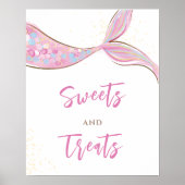 マーメイド魅力的デザート誕生日サイン ポスター (正面)