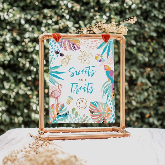 マーメイド魅力的デザート誕生日サイン ポスター