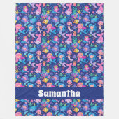 マーメイド魔法とパーソナライズされた フリースブランケット (正面)