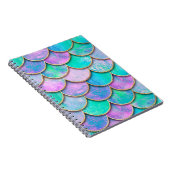マーメイド魚鱗ウェーブ日本シームレスパターン。 ノートブック (右側)
