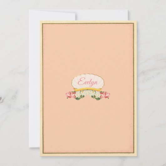 マーメイド1回目の誕生日ピンク 招待状 (裏面)