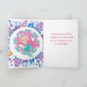 マーメイド1歳の誕生日の花 カード (内部)