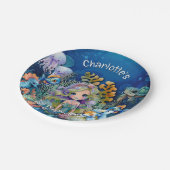 マーメイド1歳の誕生日 ペーパープレート (アングル)