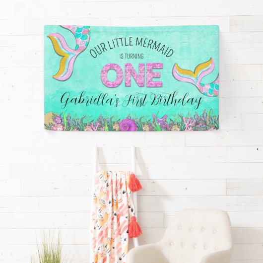 マーメイド1歳の誕生日 横断幕 (インサイチュ)