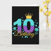 マーメイド10番誕生日プリンセス カード (黄色い花)