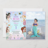 マーメイド1stバースデーオンダーザシーパーティー 招待状 (正面)