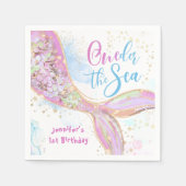 マーメイド1stバースデーオンダーザシーピンク スタンダードカクテルナプキン (正面)