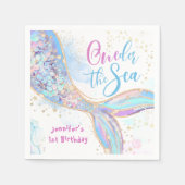 マーメイド1stバースデーオンダーザシーブルー スタンダードカクテルナプキン (正面)