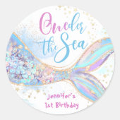 マーメイド1stバースデーオンダーザシーブルー ラウンドシール (正面)