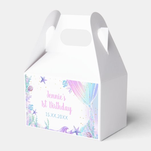 マーメイド1stバースデーガールパーティー フェイバーボックス (正面サイド)